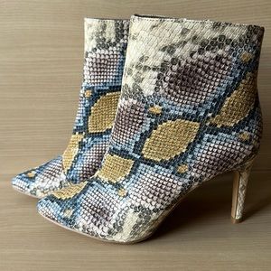 Express Snakeskin Booties 7